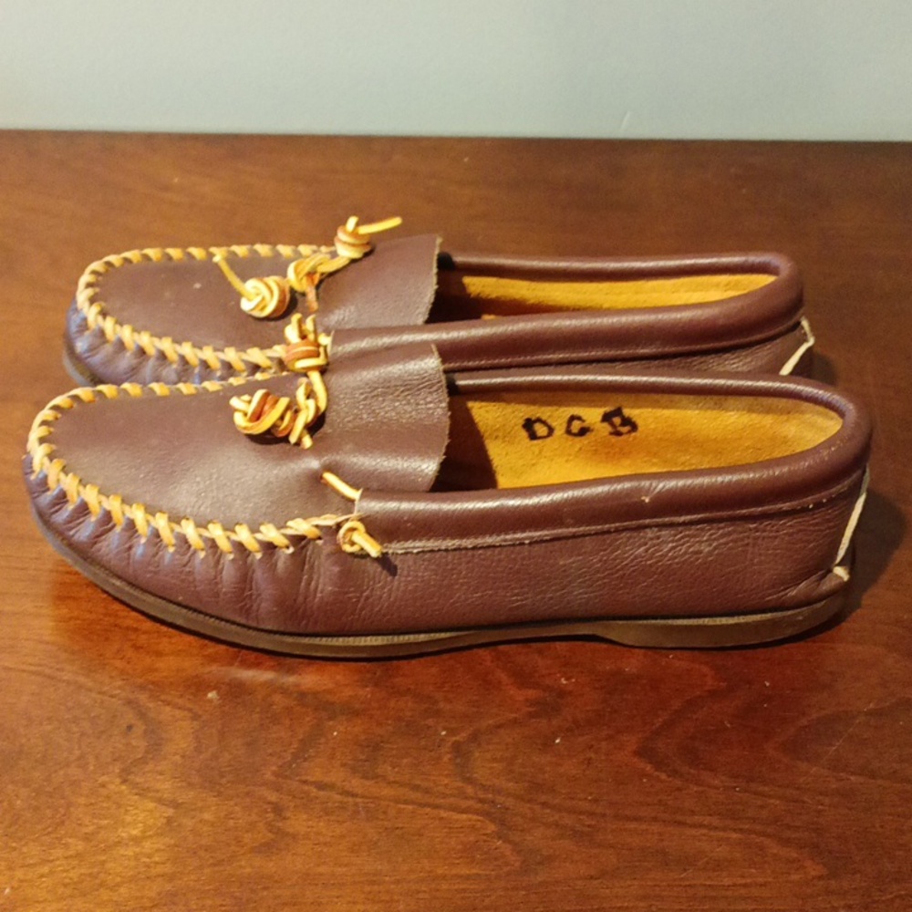 Men's Minnetonka Classic Leather Slip On Moccasin Loafer size 13 - Picture 2 of 7